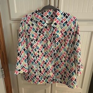 CJ Banks Multicolor Geometric Lightweight Jacket